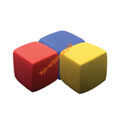 Тянущийся пластилин Эластик Кубики желтый, синий, красный, пресс-форма 360 г PE0421, PE0421
