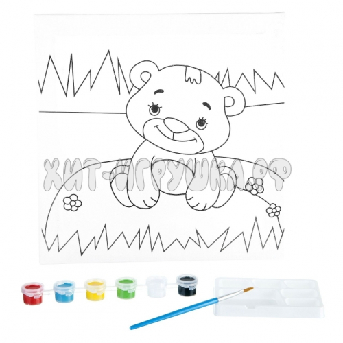 Набор для рисования Медведь (холст 25x25 см на рамке, акр.краски, кисть, палитра) ВВ1991Б, ВВ1991Б