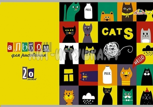Альбом 20 л. А4 Смешные коты КТС С0218-68, С0218-68