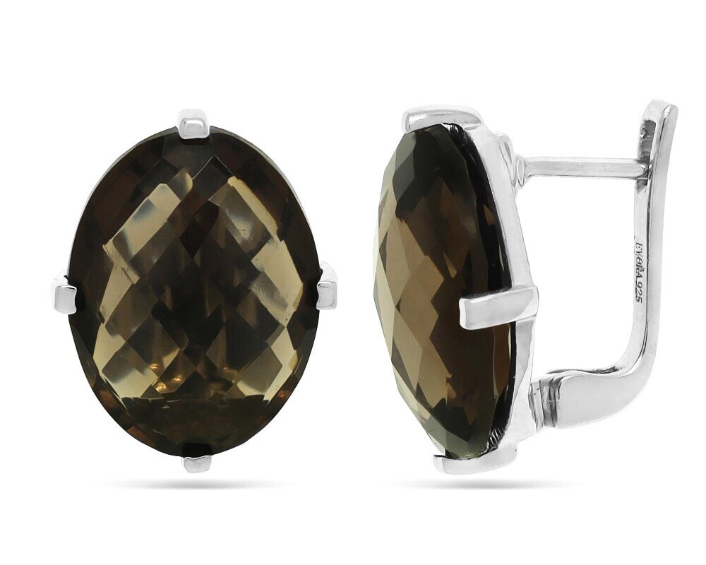 Серьги из серебра раухтопаз, Бернадет2