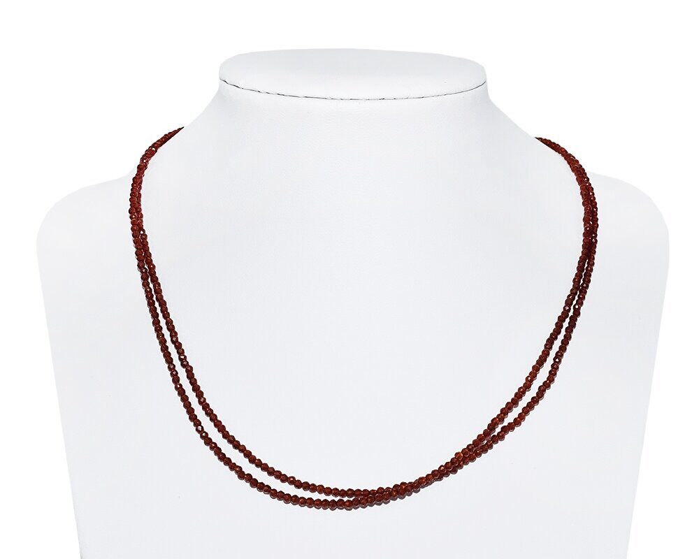 Бусы, шпинель шар грань 2,0 гранатовая, облагороженная, КА-0120