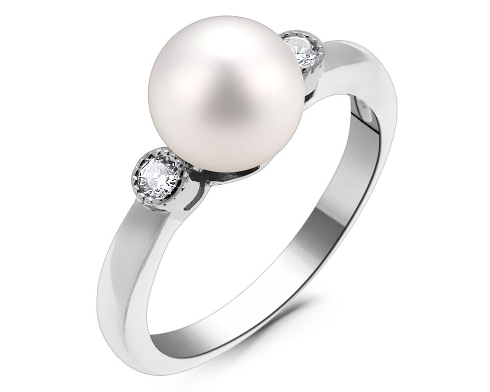 Кольцо из серебра жемчуг, ТЦ-9