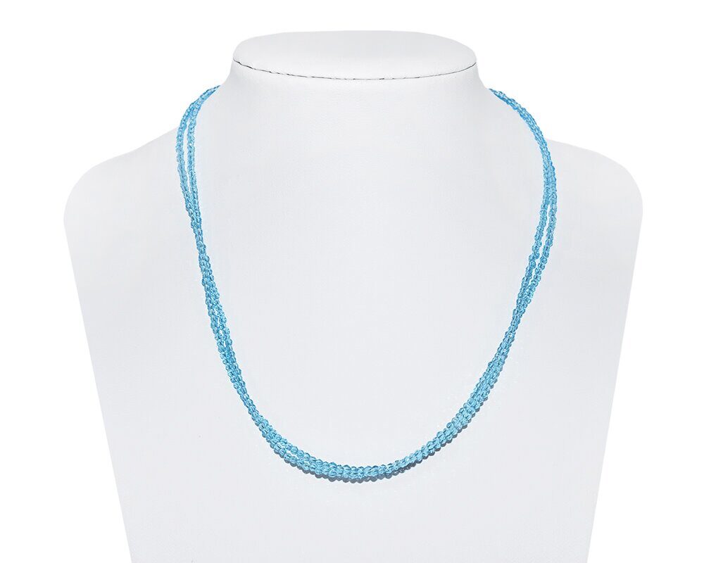 Бусы, шпинель шар грань 2,0 голубая, облагороженная, КА-0121