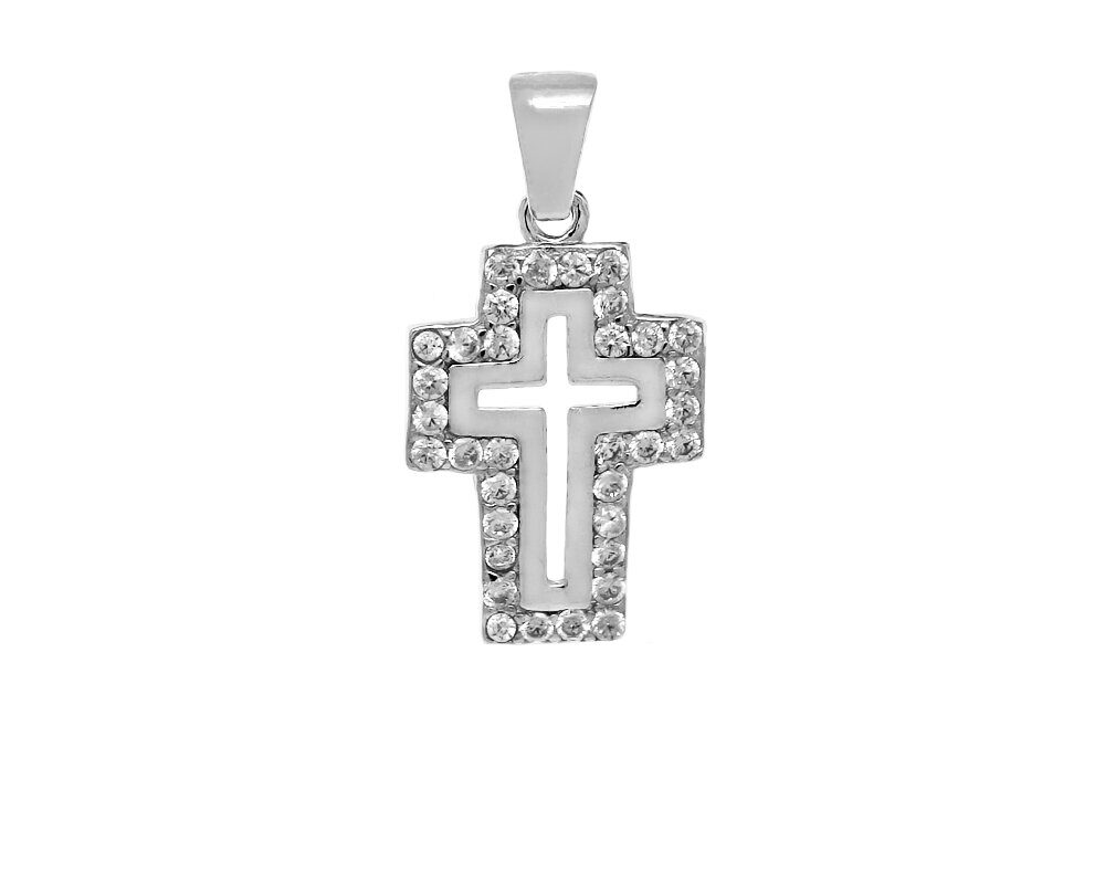 Подвеска из серебра куб.циркон., Тцп142