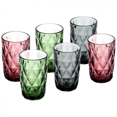 Набор стаканов BACKMAN BM-0406 6 предметов 390мл из высококачественного цветного стекла (4) оптом
