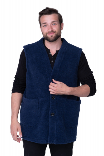 Мужской жилет MEN VEST WOOL, цвет ИНДИГО, цвет СИНИЙ