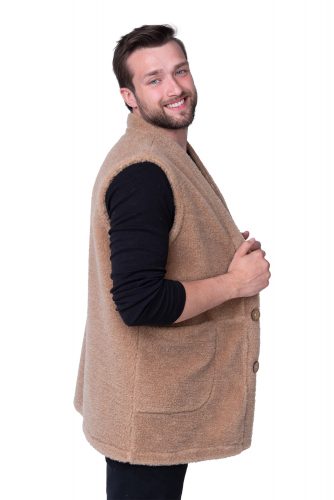 Мужской жилет из верблюжьей шерсти оптом (MEN VEST WOOL, цвет CAMEL)