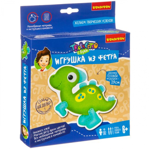 170 р.  404 р.  Набор для творчества  BONDIBON. Игрушка из фетра. Динозаврик