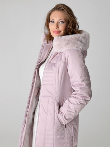 Пальто 23402 серо-розовый. Старая цена 6650 руб!