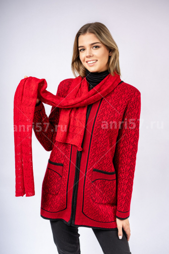Кардиган вишня+чёрный