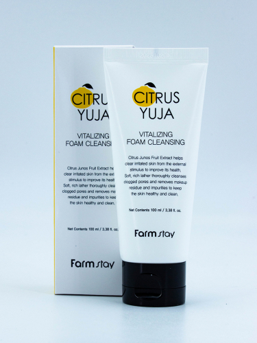 FARMSTAY - ПЕНКА ДЛЯ УМЫВАНИЯ С ЭКСТРАКТОМ ЮДЗУ CITRUS YUJA VITALIZING FOAM CLEANSER, 100 МЛ.