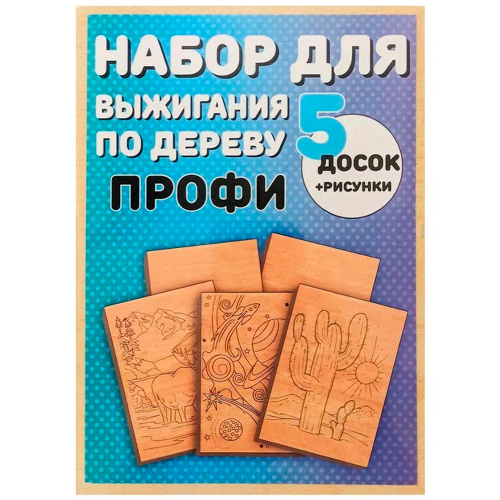 Набор ДТ Набор для выжигания Цветы Доска 5 шт 4 шт с рис. + 1 шт без рисунка 14*21 см. в Нижнем Новгороде