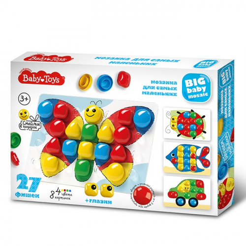 Набор для творчества Мозаика для самых маленьких Бабочка d40/4 27 эл. BABY TOYS 03580 в Нижнем Новгороде