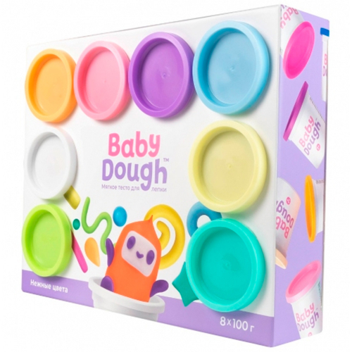 Набор для творчества Тесто для лепки BabyDough набор 8 цветов пастельные BD021 в Нижнем Новгороде