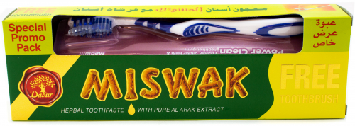 Зубная паста  Miswak Herbal 190 г. в комплекте с зубной щеткой / Dabur