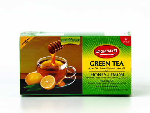 ВАГХ БАКРИ-Зеленый чай с медом и лимоном 37,5г(25пак)/WAGH BAKRI- Green tea Honey-Lemon 37,5g(25 bags)