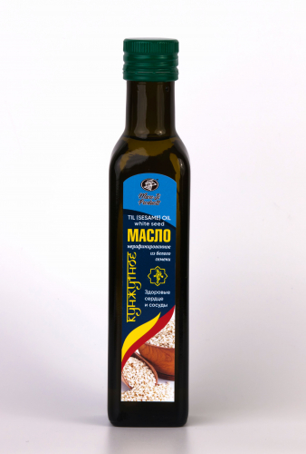 Кунжутное пищевое нерафинированное масло из белого семени / Til (Sesame) Oil white seed / 250 мл / стекло / Marc Ji Products™