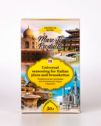 Универсальная приправа для итальянской пиццы и брускетт/ Universal seasoning for Italian pizza and brusskettos / 50 г / коробка/ Marc Ji Products™
