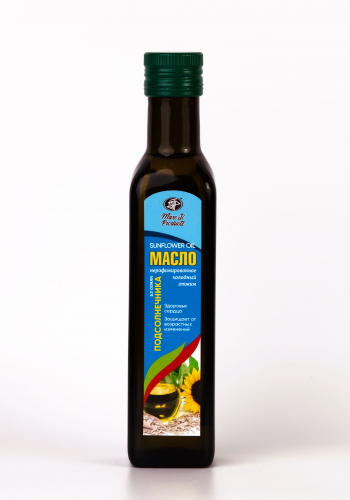 Масло нерафинированное из семян подсолнечника / Sunflower Oil / 250 мл / стекло / Marc Ji Products™