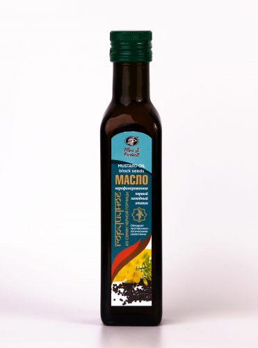 Горчичное пищевое нерафинированное масло из семян черной горчицы / Mustard Oil black seed / 250 мл / стекло / Marc Ji Products™