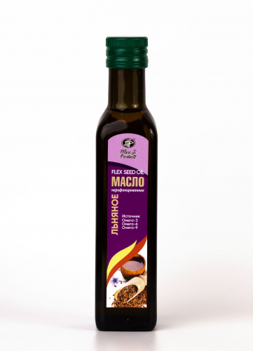 Льняное пищевое нерафинированное масло / Flex seed Oil / 250 мл / стекло / Marc Ji Products™