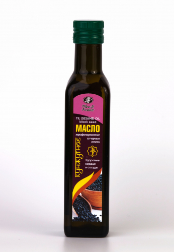 Кунжутное пищевое нерафинированное масло из черного семени / Til (Sesame) Oil black seed / 250 мл / стекло / Marc Ji Products™