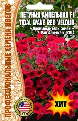 Цветы Петуния Тайдал Вейв Ред Велюр F1 (Tidal Wave Red velour) ампельная (5 шт) ЭКЗОТИКА