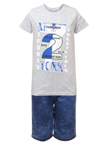 Комплект для мальчика: футболка и джинсовые шорты AK2587