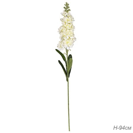 Цветок искусственный Дельфиниум 22 цветка белый 94 см / A56 /уп 50/500/