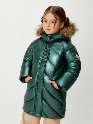 Пальто детское для девочек Snaky 20220670011 темно-зеленый