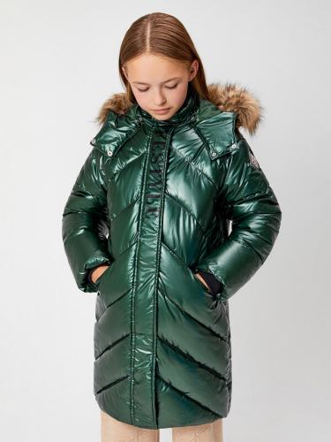 Пальто детское для девочек Snaky 20210670013 темно-зеленый