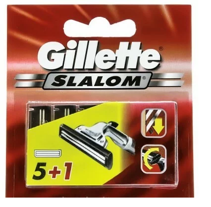 Кассеты для бритвы Джиллетт SLALOM (5+1 шт.) Старый дизайн