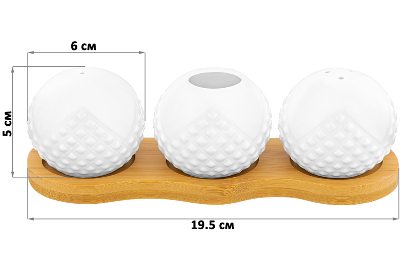 Вазочка под зубочистки + набор для специй 2 пр. 19,5*7*6 см 75 мл