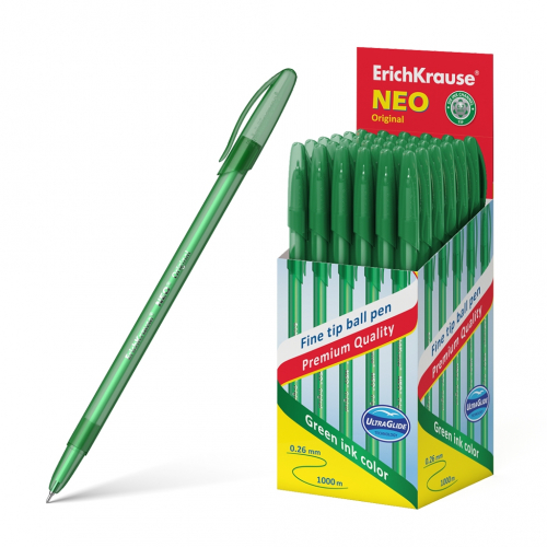 Ручка шариковая ErichKrause® Neo® Original, цвет чернил зеленый (в коробке по 50 шт.)