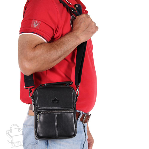Сумка мужская кожаная 22663Z black Zinimxs