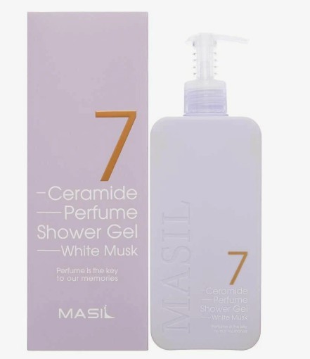 559рMASIL 7 CERAMIDE PERFUME SHOWER GEL WHITE MUSK Парфюмированный гель для душа с керамидами и ароматом белого мускуса 300мл