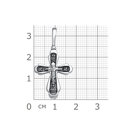 2-707-3 Крест из серебра частичное чернение литье