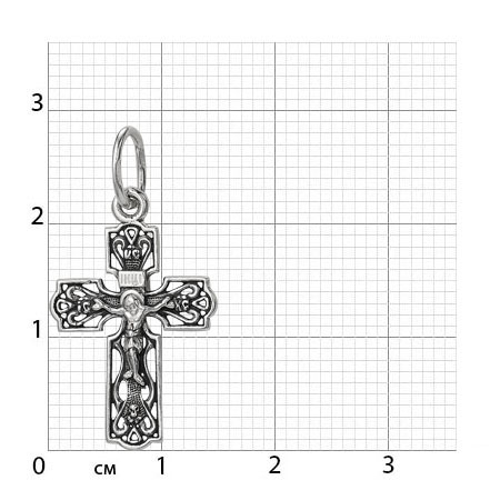 2-414-3 Крест из серебра частичное чернение литье