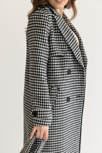 Пальто женское демисезонное 23800 (черно-белый)