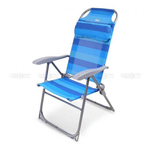 Кресло - шезлонг СИНИЙ складное, 8 положений спинки, съемный подгол, размер сиденья 750*590*1090 мм, макс. нагрузка 120 кг арт. К2/С NIKA [1]