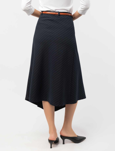 Асимметричная юбка с разрезом, кроеная  по косой, без подкладки