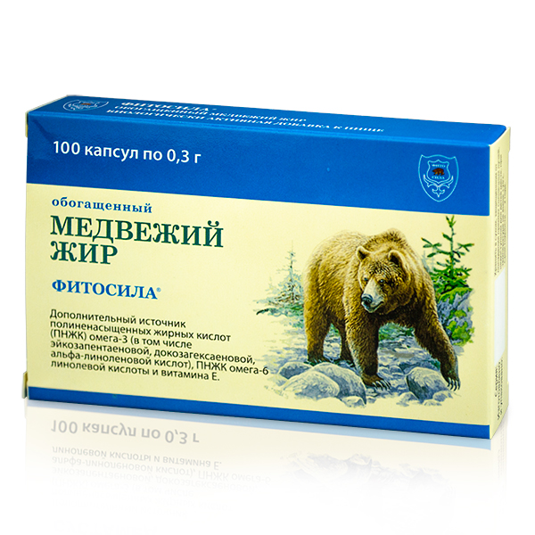 Медвежий жир обогащенный 100 капс. х 0,3 г - БАД,