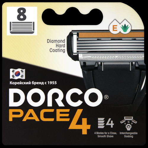 Кассеты для бритвы DORCO PACE-4 (8 шт.), FRA1080