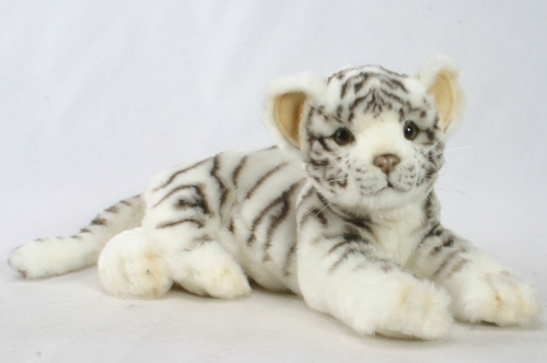 4754 Детеныш белого тигра, лежащий, 36 см