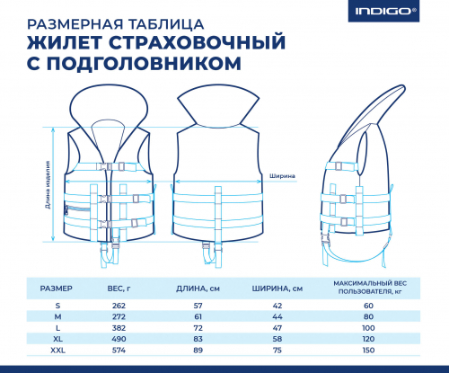 Жилет страховочный с подголовником SM-031