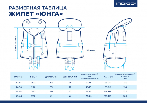 Жилет страховочный Юнга детский с подголовником SM-034