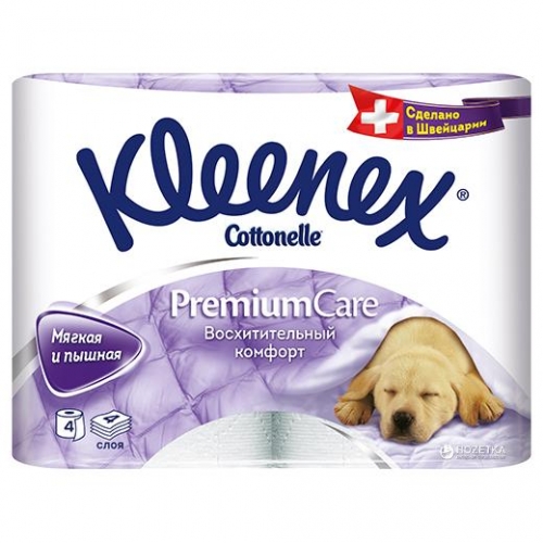 Kleenex Туалетная бумага Premium Care 4 слоя 4 рулона