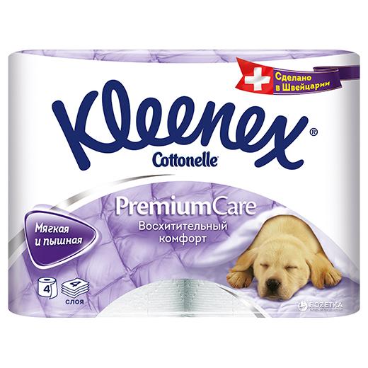Kleenex Туалетная бумага Premium Care 4 слоя 4 рулона