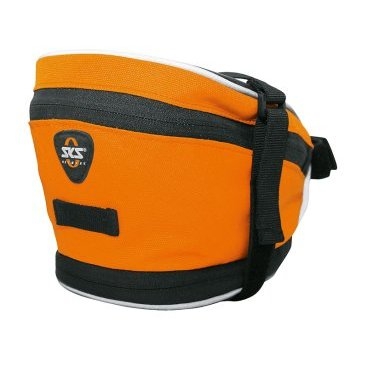 Велосумка под седло SKS Base Bag XXL, обьём 1.8л, крепление с помощью ремешка, оранжевая, 10360