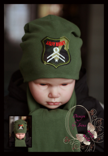 Удл.хлопковая шапка цвета хакки  д/м Lady Army